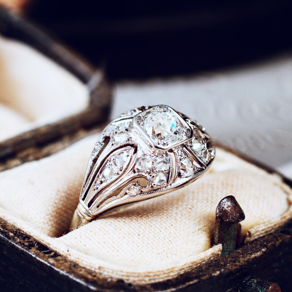 Glamorous Art Deco Diamond Boule Ring