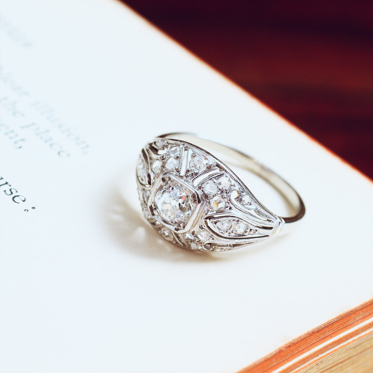 Glamorous Art Deco Diamond Boule Ring