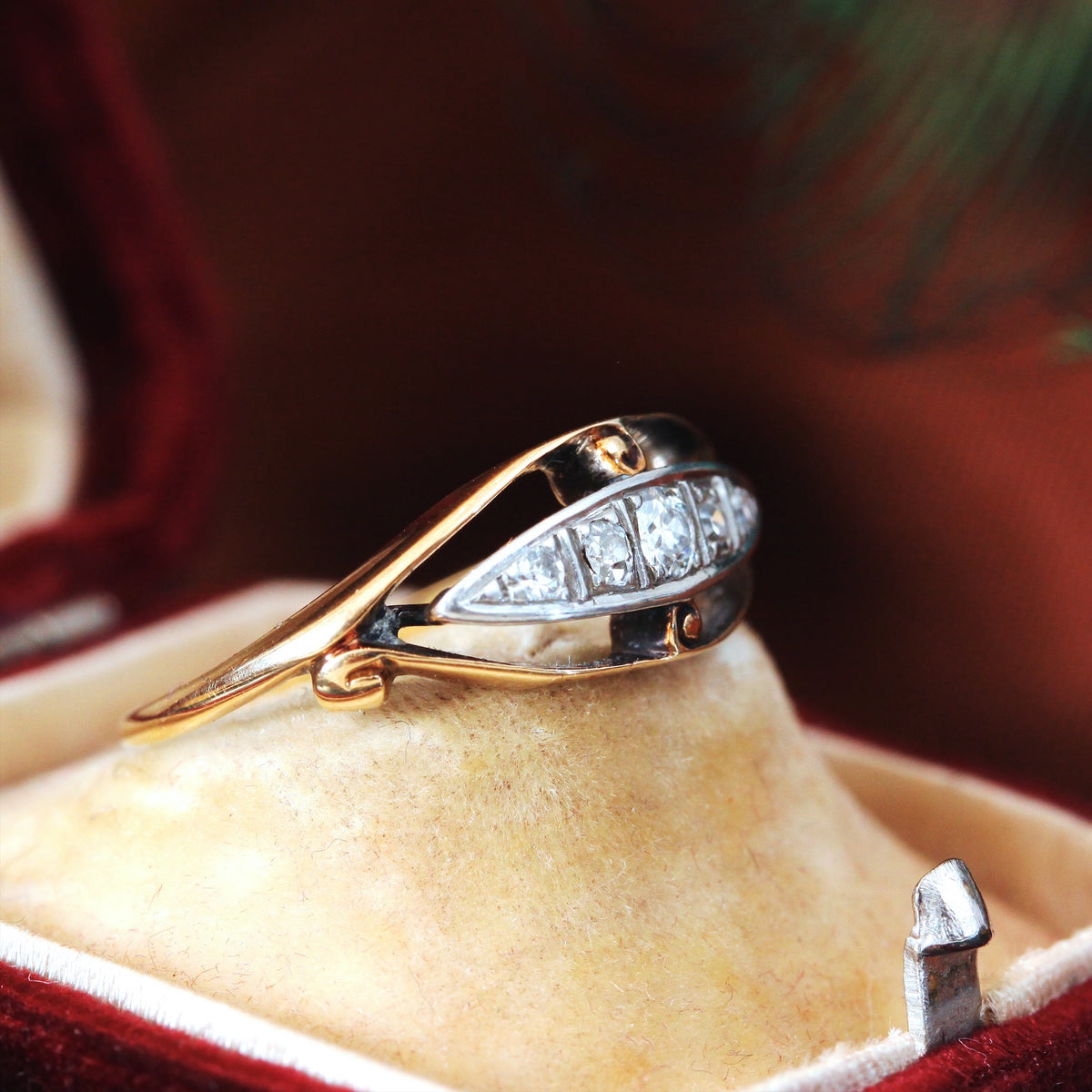 Art Nouveau Styled Edwardian Diamond Ring