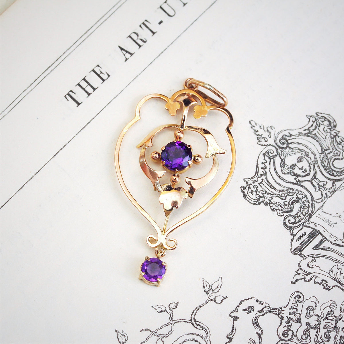 Antique Art Nouveau Amethyst Pendant