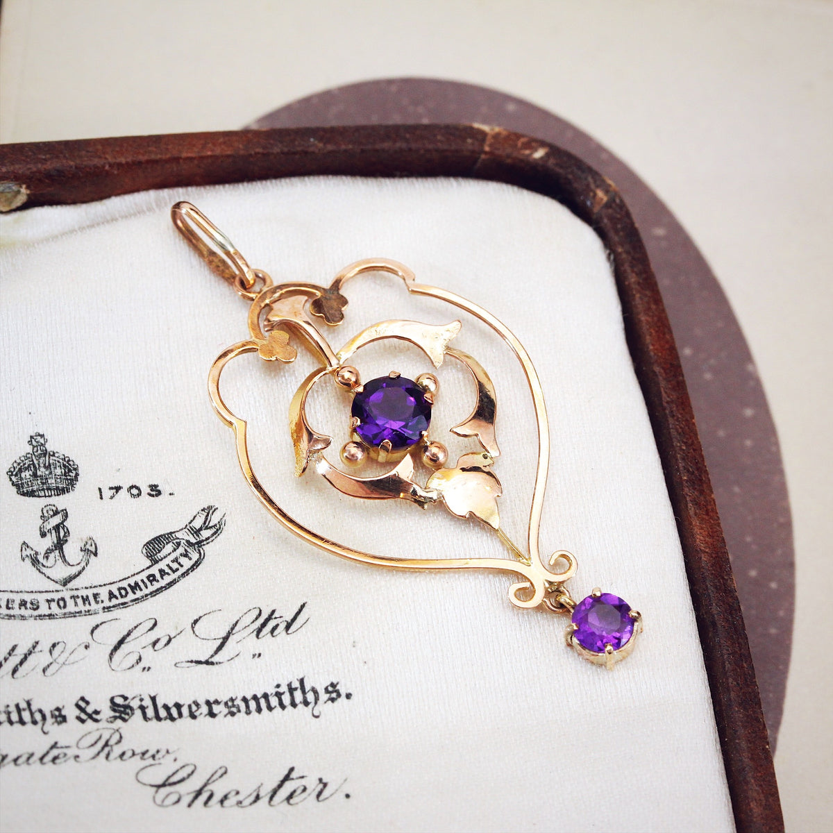 Antique Art Nouveau Amethyst Pendant