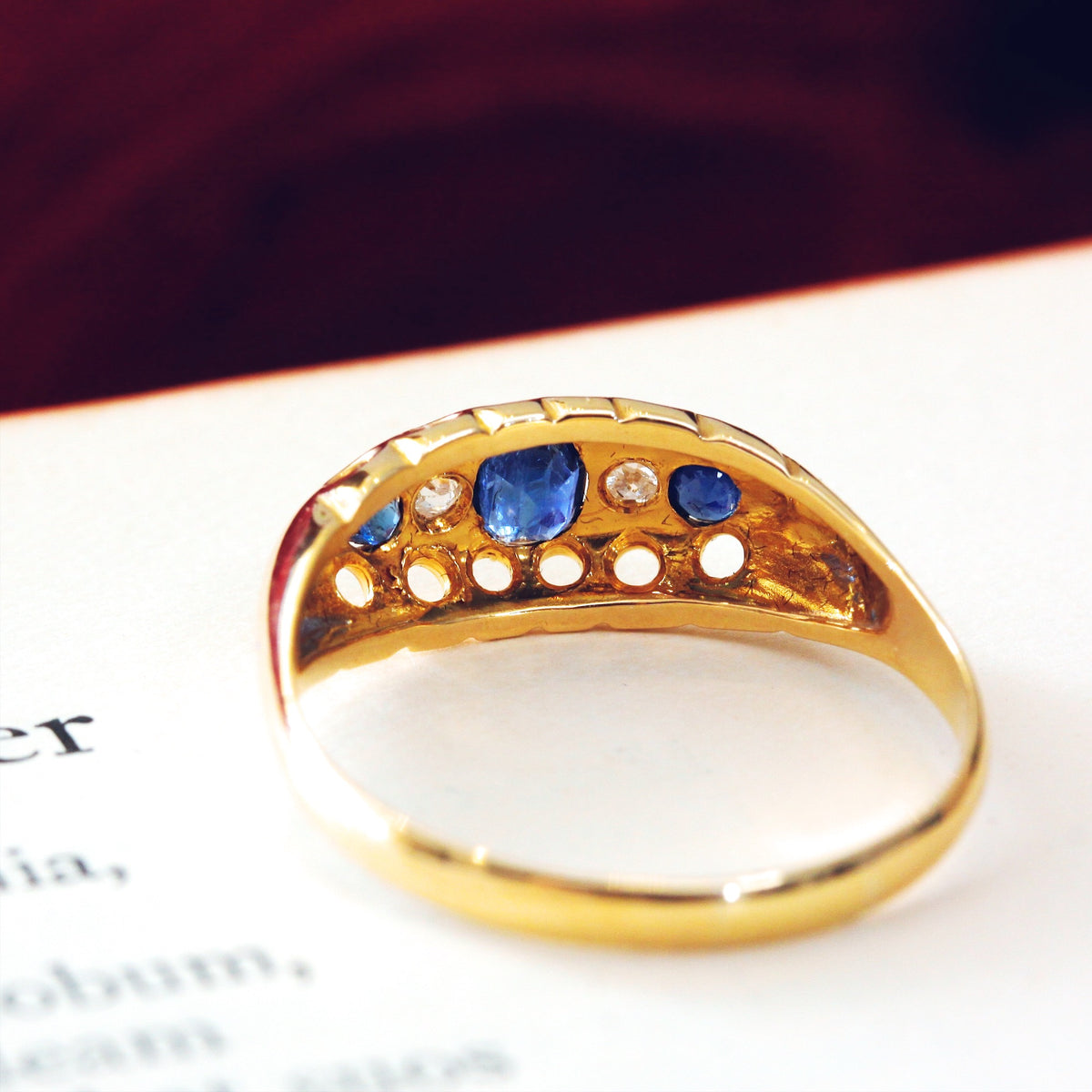 Edwardian Date 1916 Sapphire & Diamond Ring