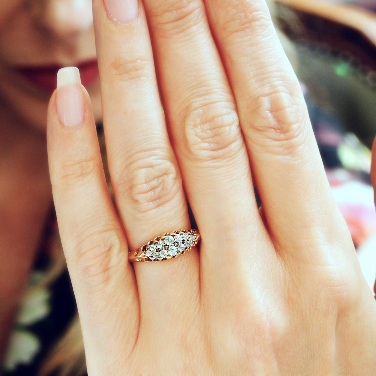 Glittersome Antique Hand Cut Diamond Engagement Ring