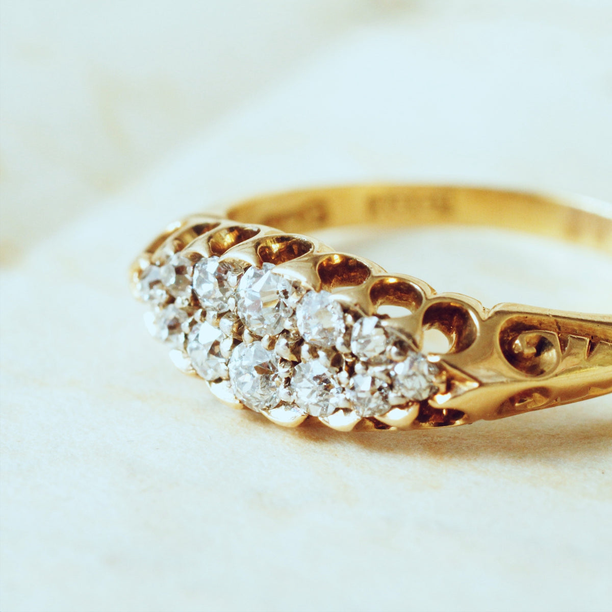 Glittersome Antique Hand Cut Diamond Engagement Ring