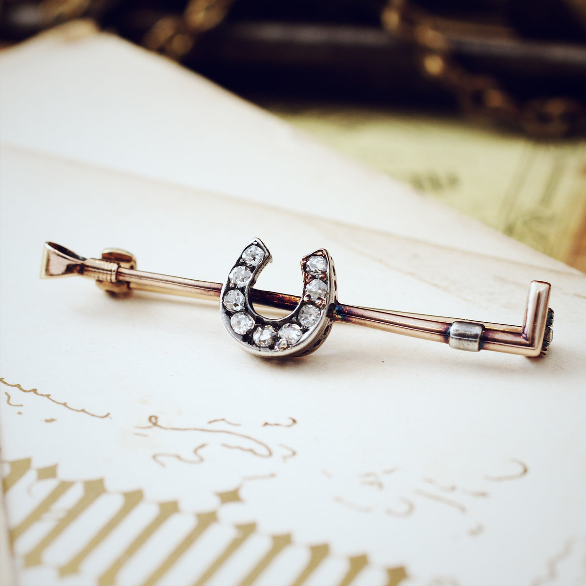 Victorian Diamond Riding Crop Stock Pin