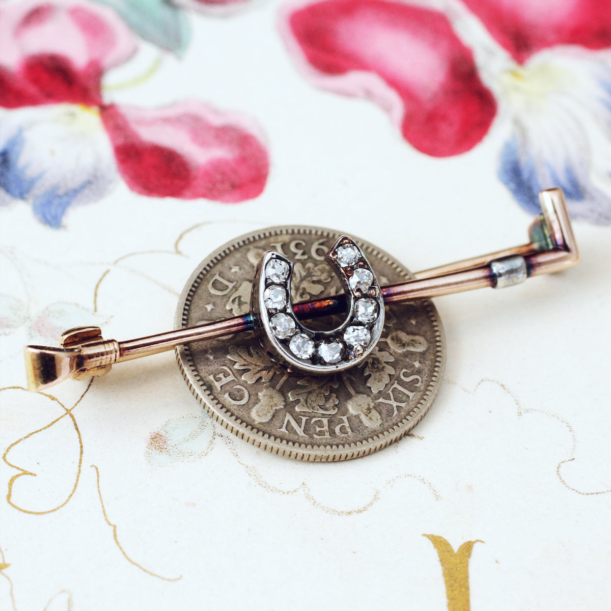 Victorian Diamond Riding Crop Stock Pin