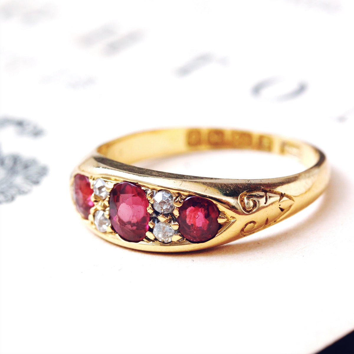 Date 1901 Ruby & Diamond Engagement Ring