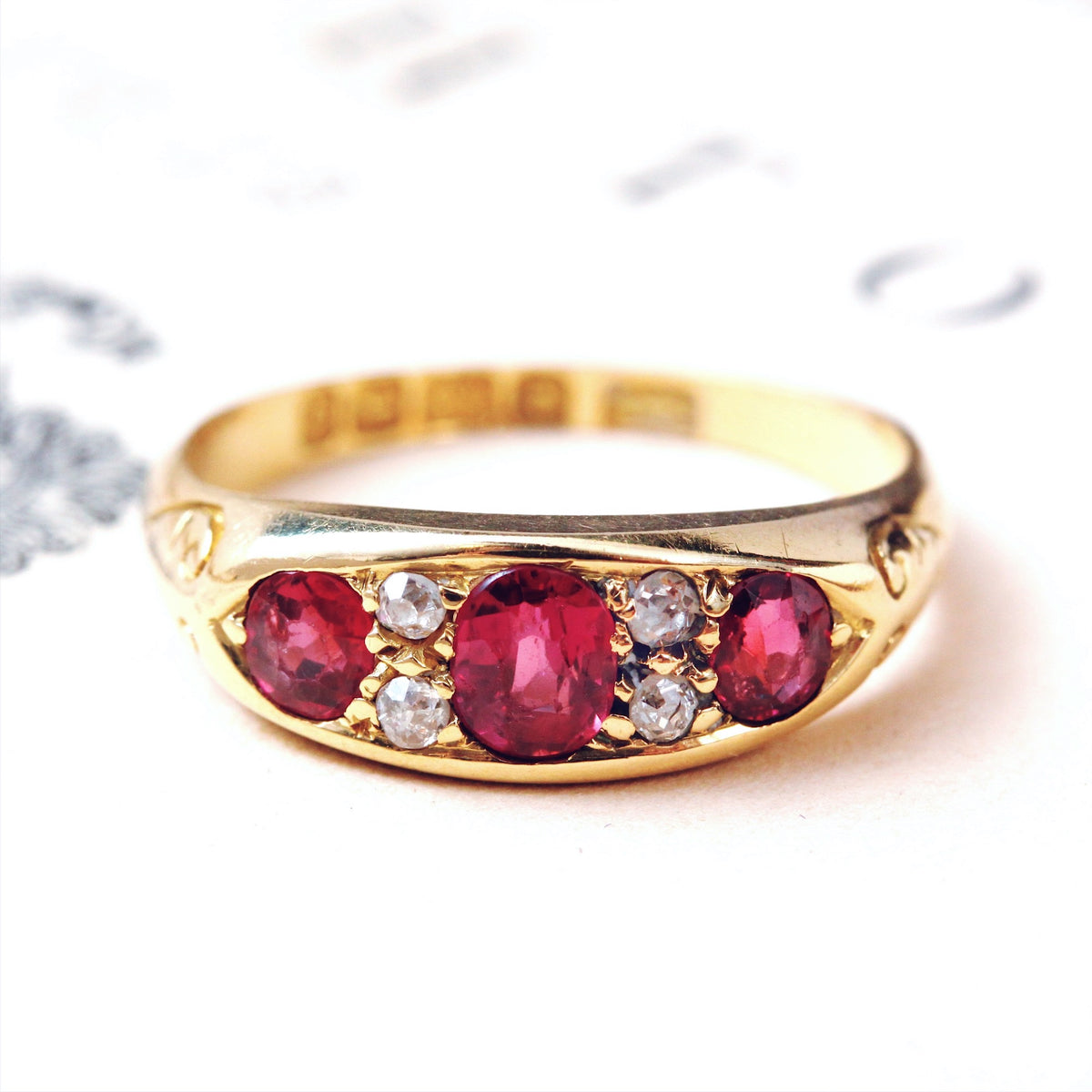 Date 1901 Ruby & Diamond Engagement Ring