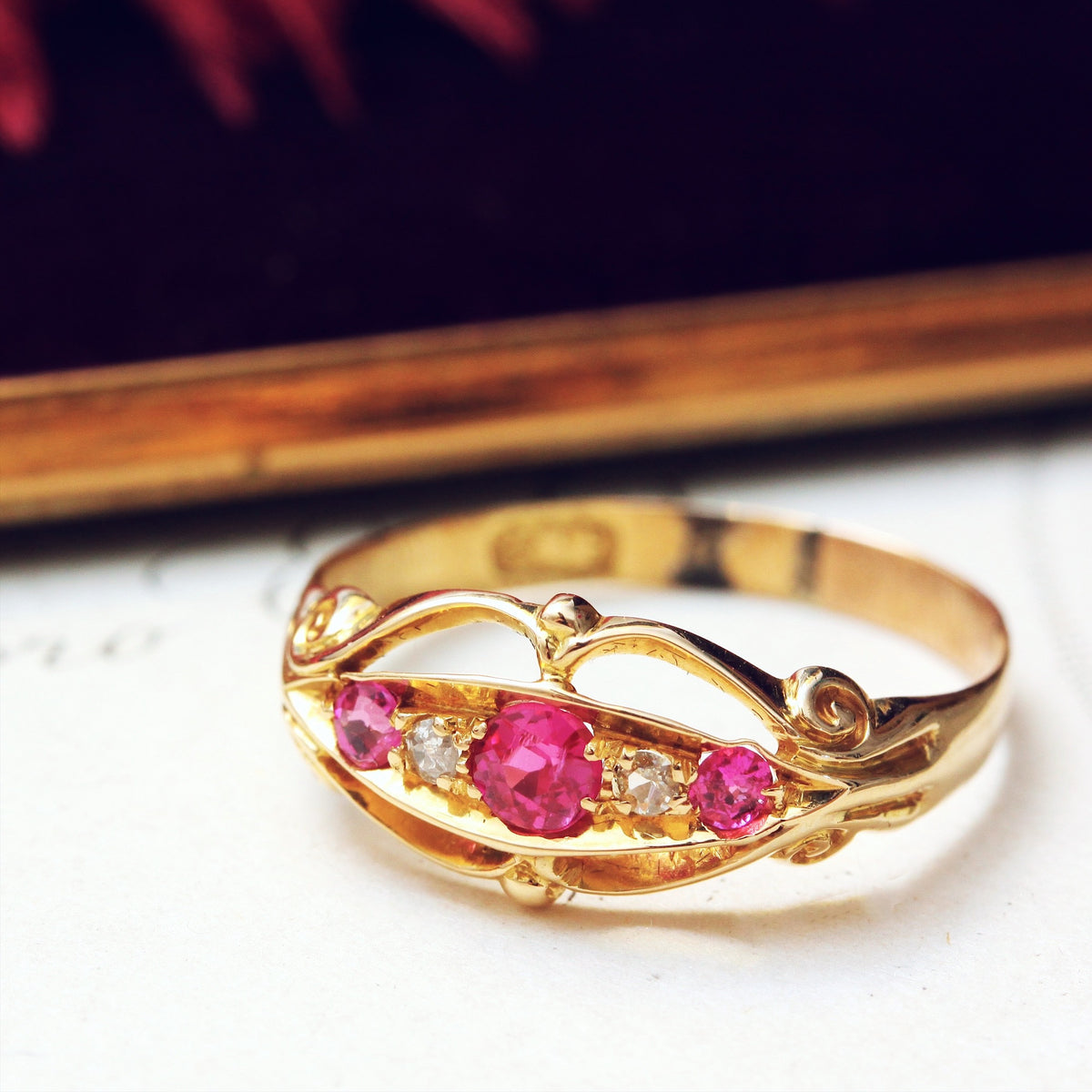 Antique Edwardian Ruby & Diamond Ring