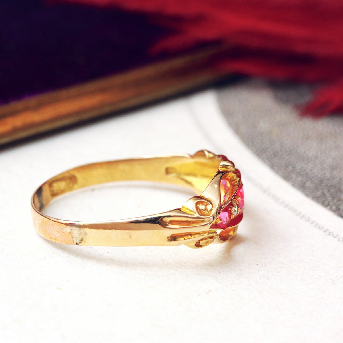 Delightful Antique Edwardian Ruby & Diamond Ring