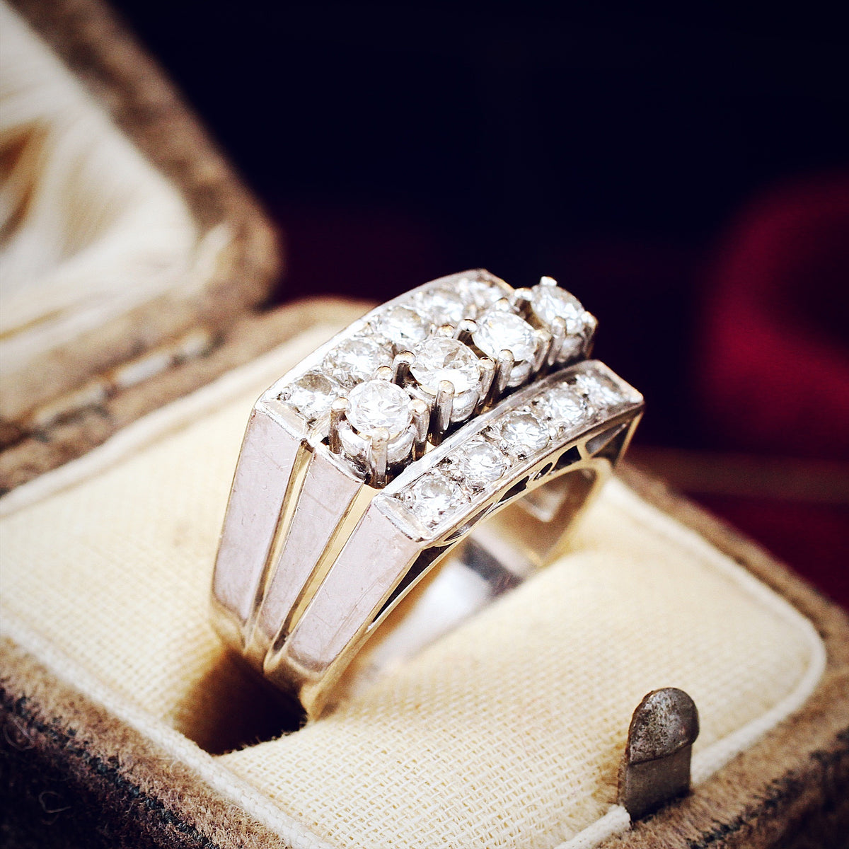 Fascinating Glamour! Art Deco Diamond 'Tank' Ring