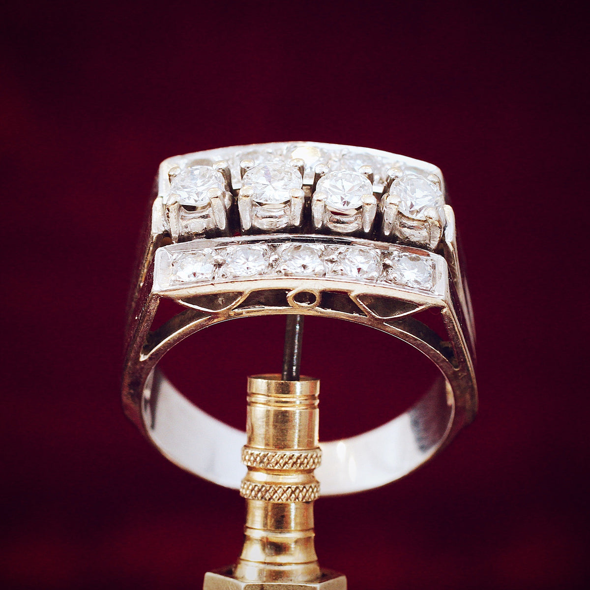 Fascinating Glamour! Art Deco Diamond 'Tank' Ring