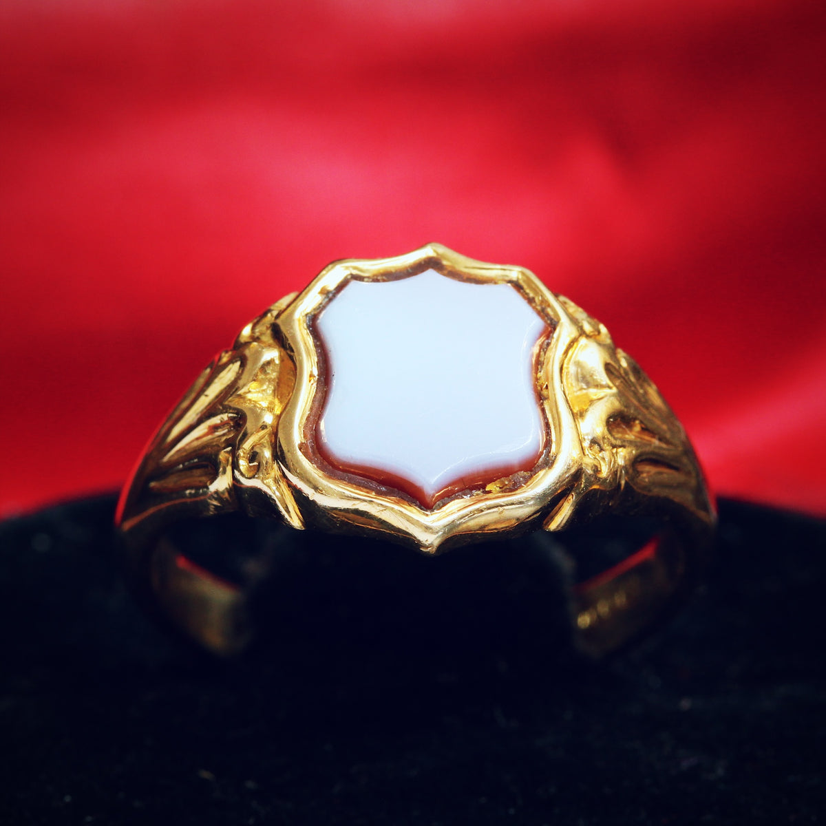 Date 1922 Shield Shaped Sardonyx Signet Ring