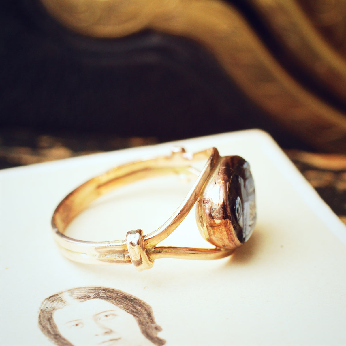 Historic Antique Georgian Hardstone Cameo Ring