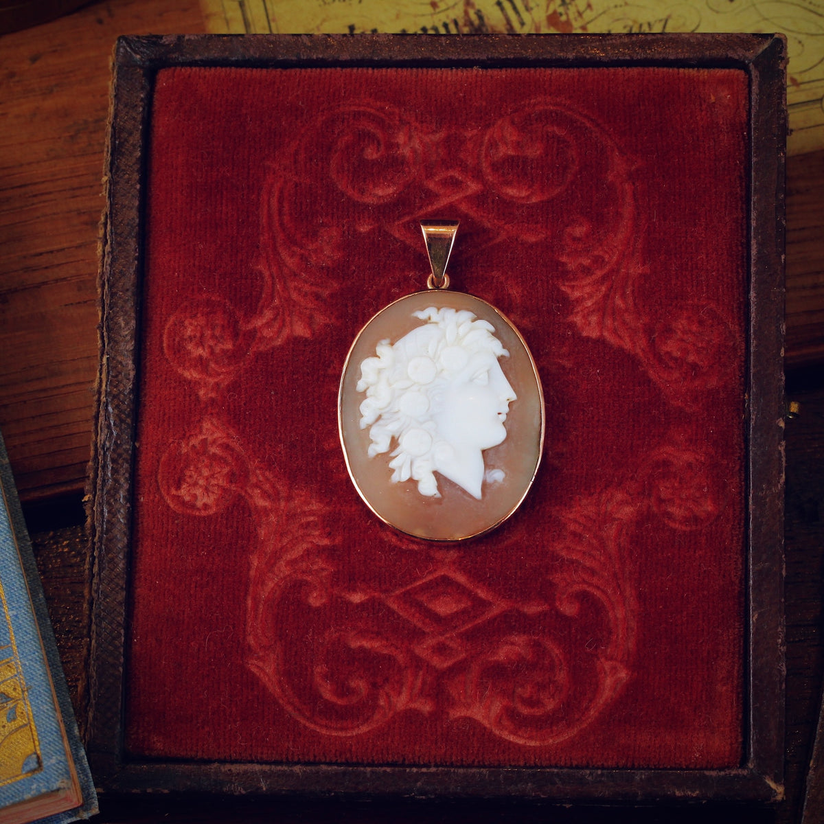 Antique Shell Cameo of Goddess Flora