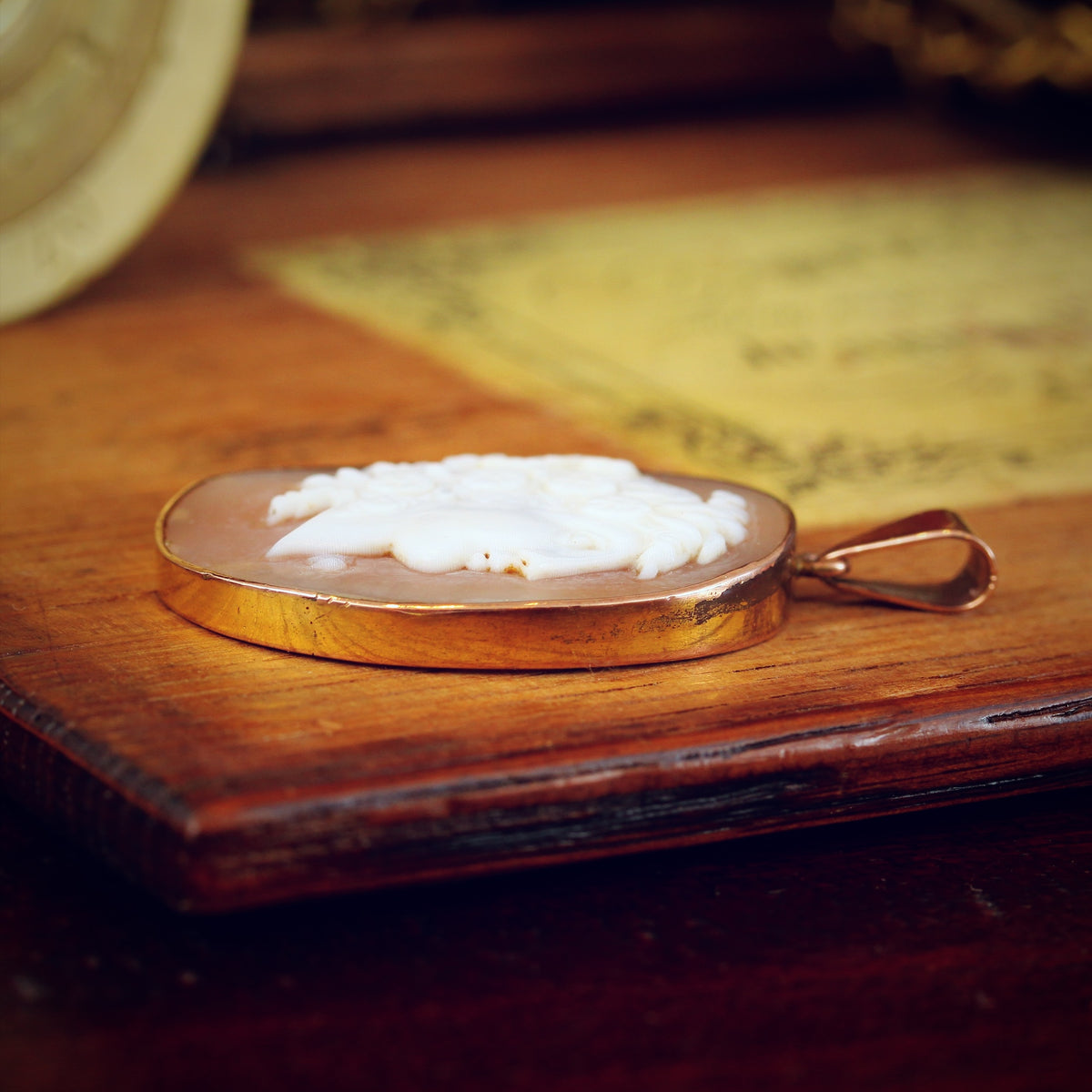 Antique Shell Cameo of Goddess Flora