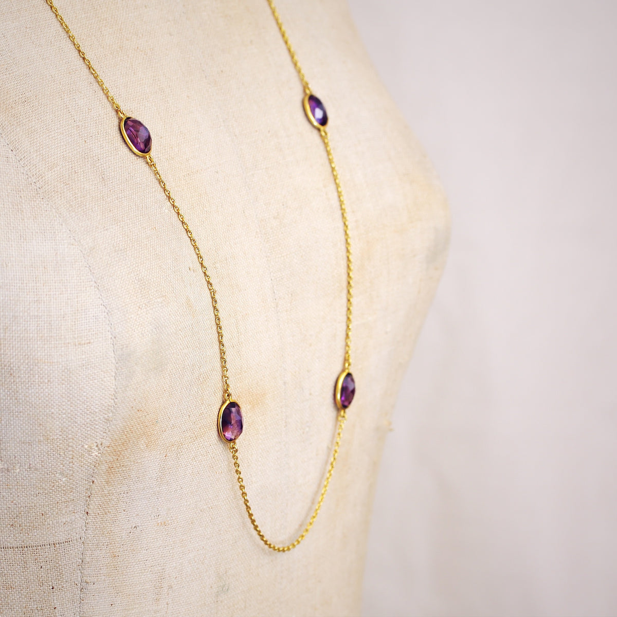 A Fine Edwardian Amethyst Stations Guard Chain