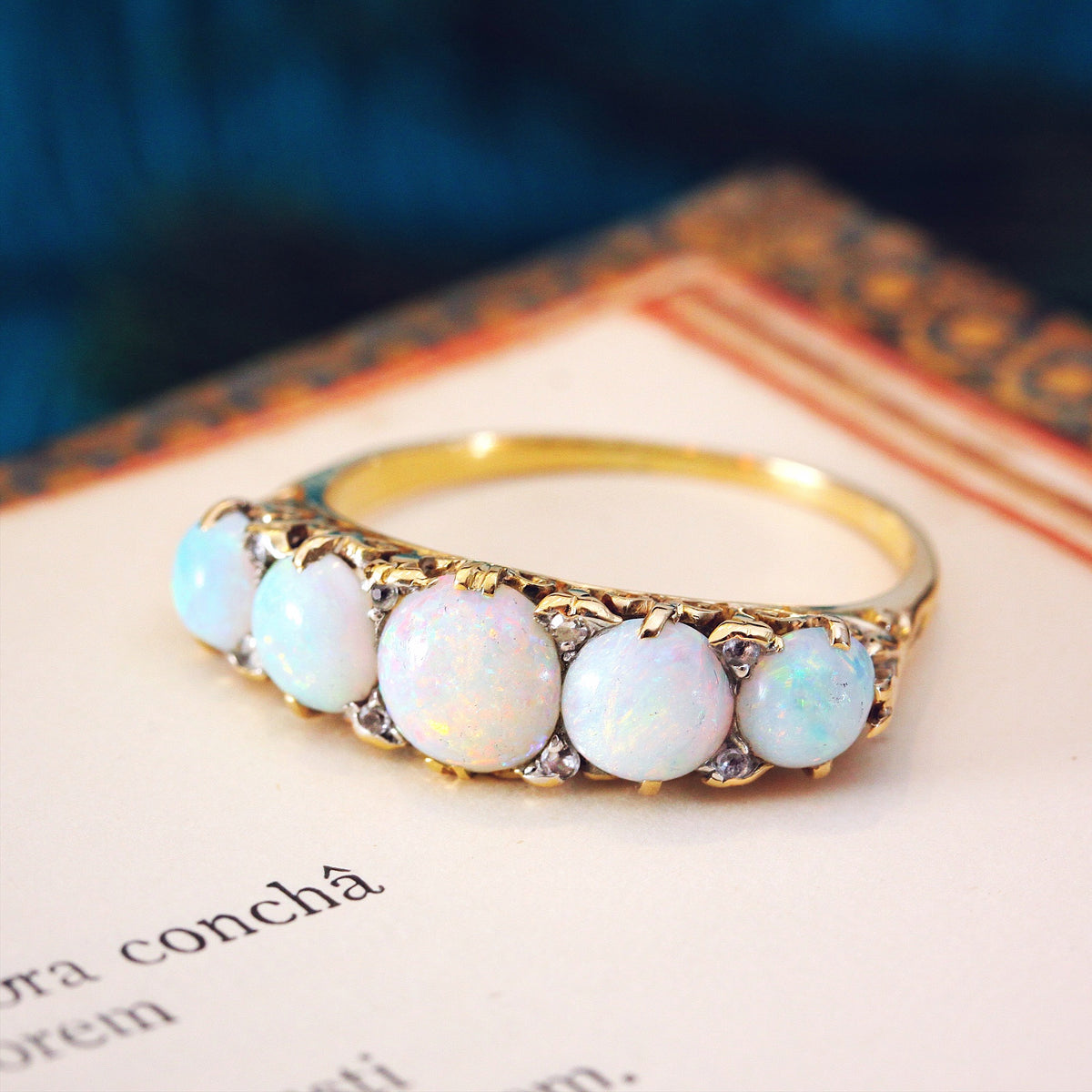 An Impressive Antique Opal & Diamond Ring