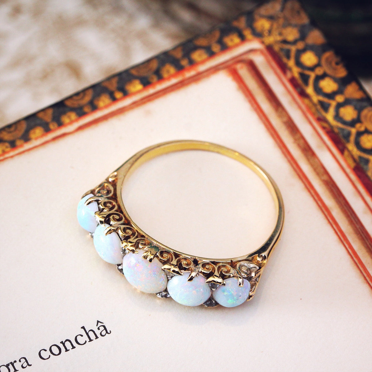 An Impressive Antique Opal & Diamond Ring