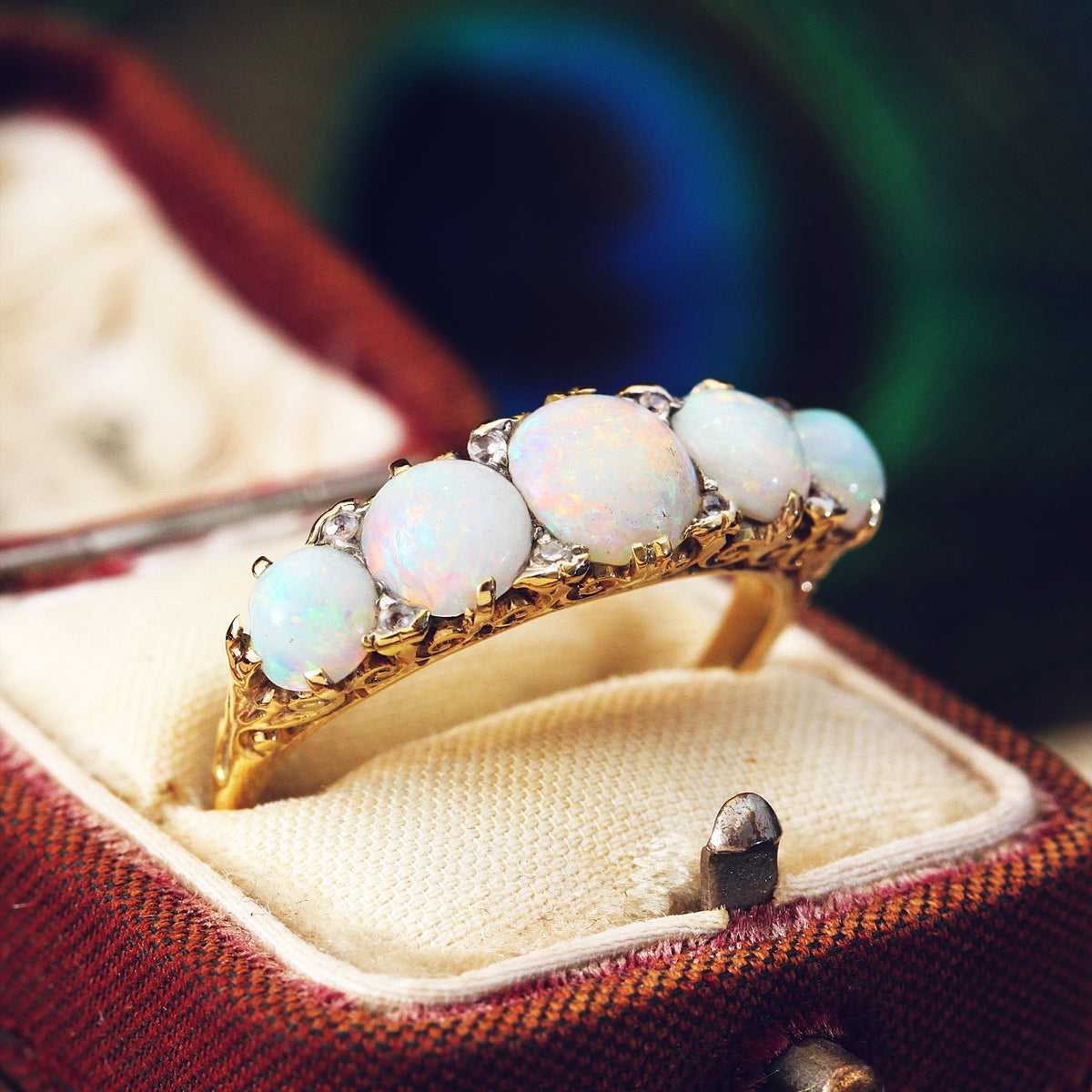 An Impressive Antique Opal & Diamond Ring