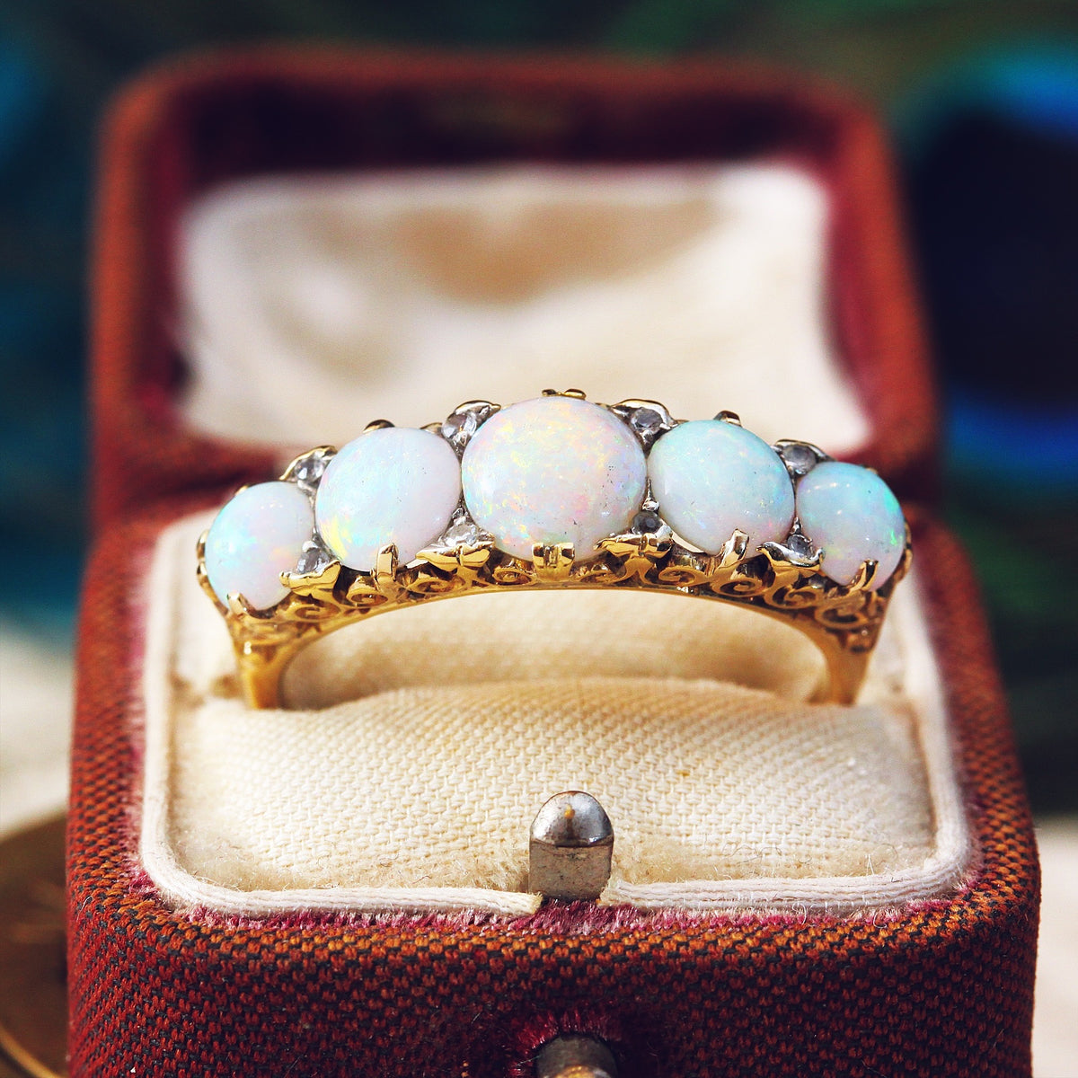 An Impressive Antique Opal & Diamond Ring