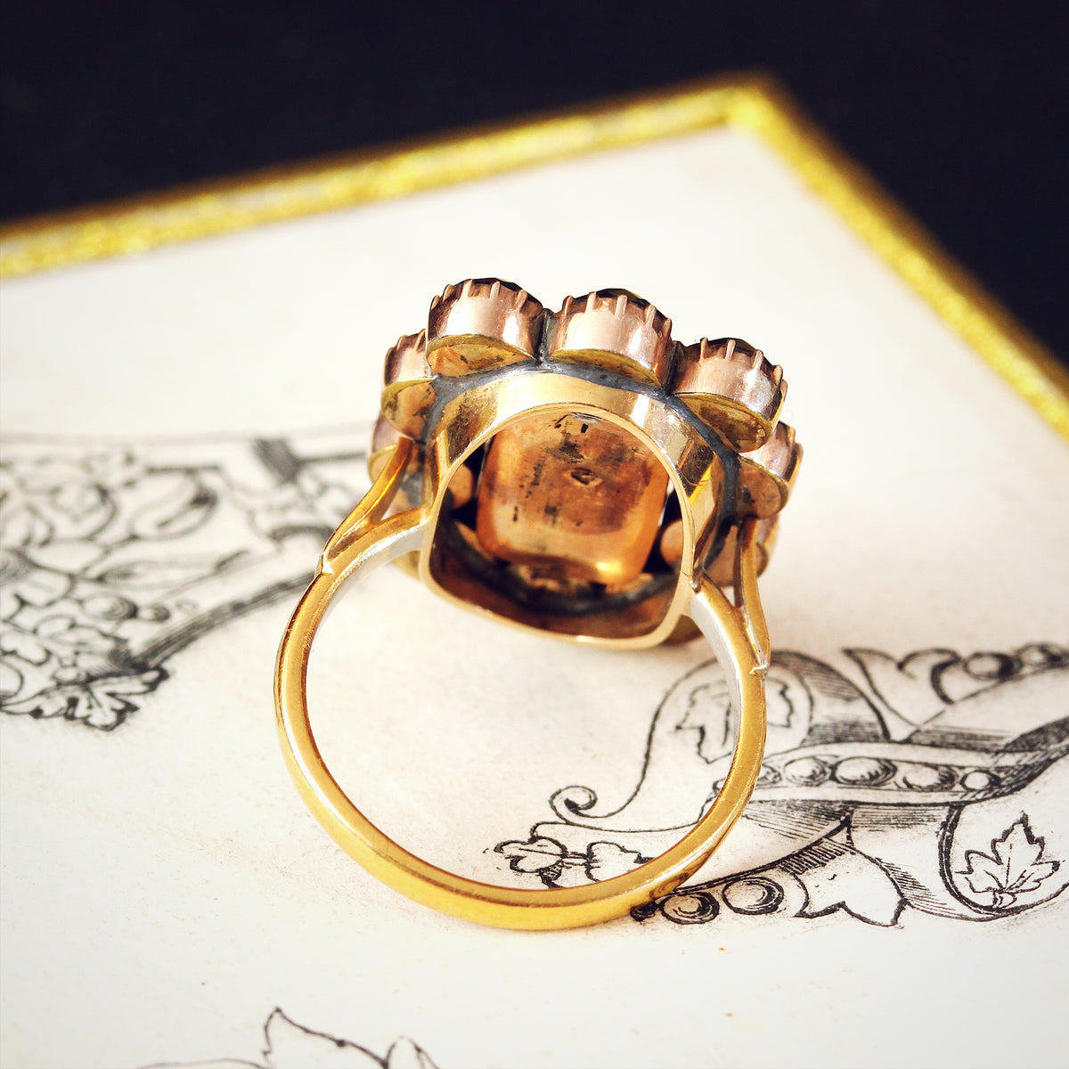 Antique Georgian Lace Pin Conversion Ring