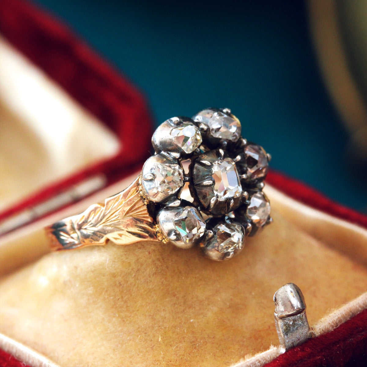 Antique Georgian Diamond Rosette Cluster Ring