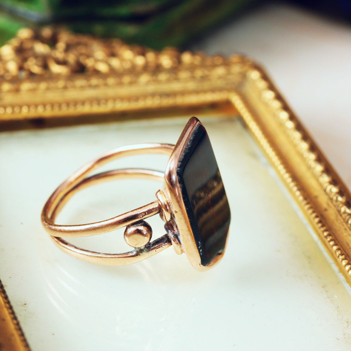 Antique Georgian Bloodstone Seal Signet Ring