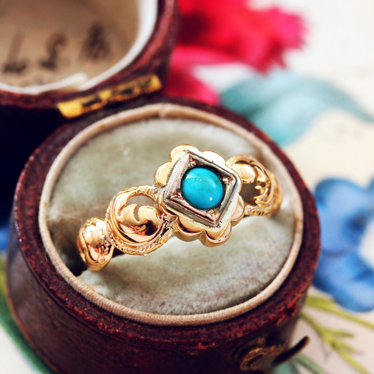 Early Victorian Turquoise and Gold Ring