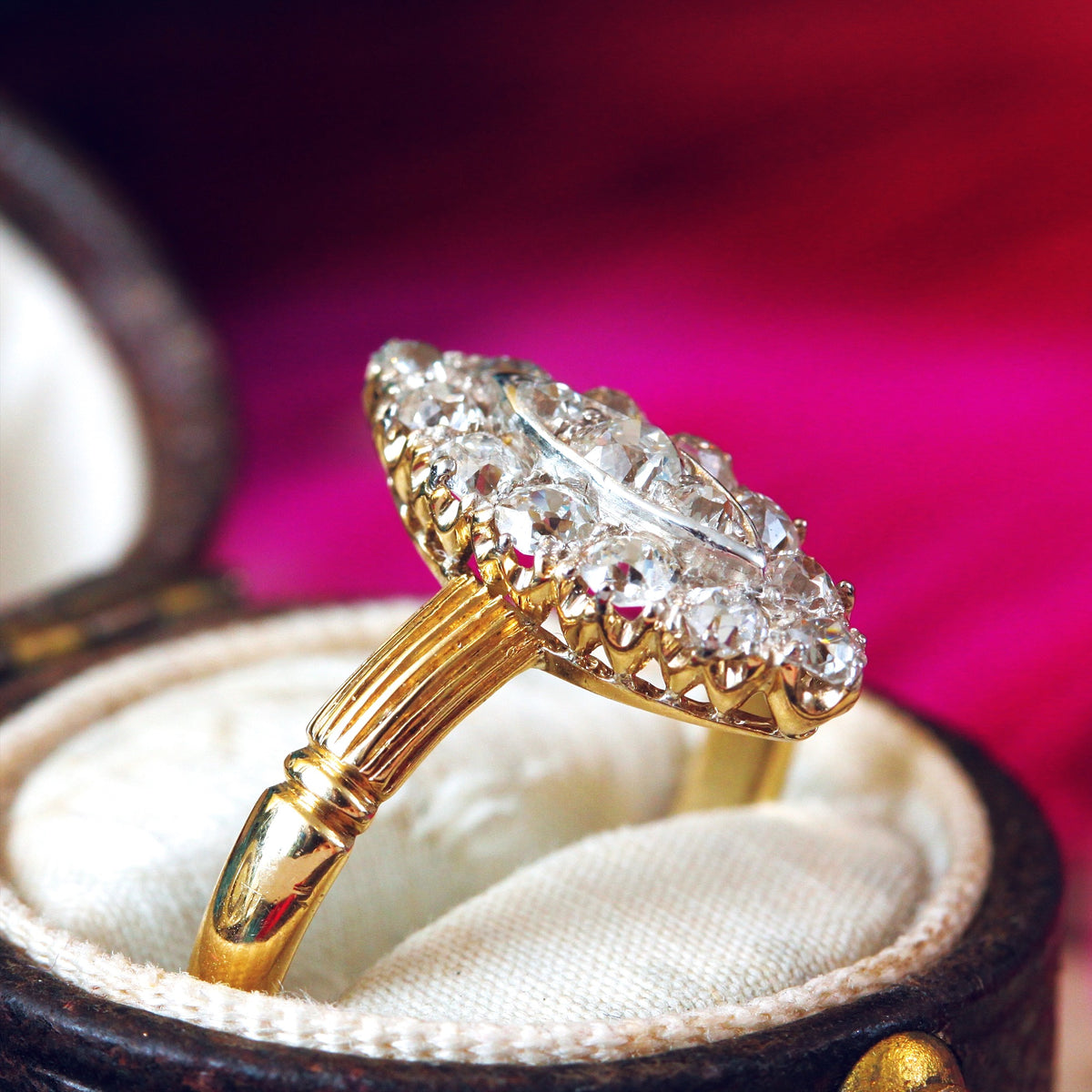 Edwardian Marquise Diamond Cluster Ring