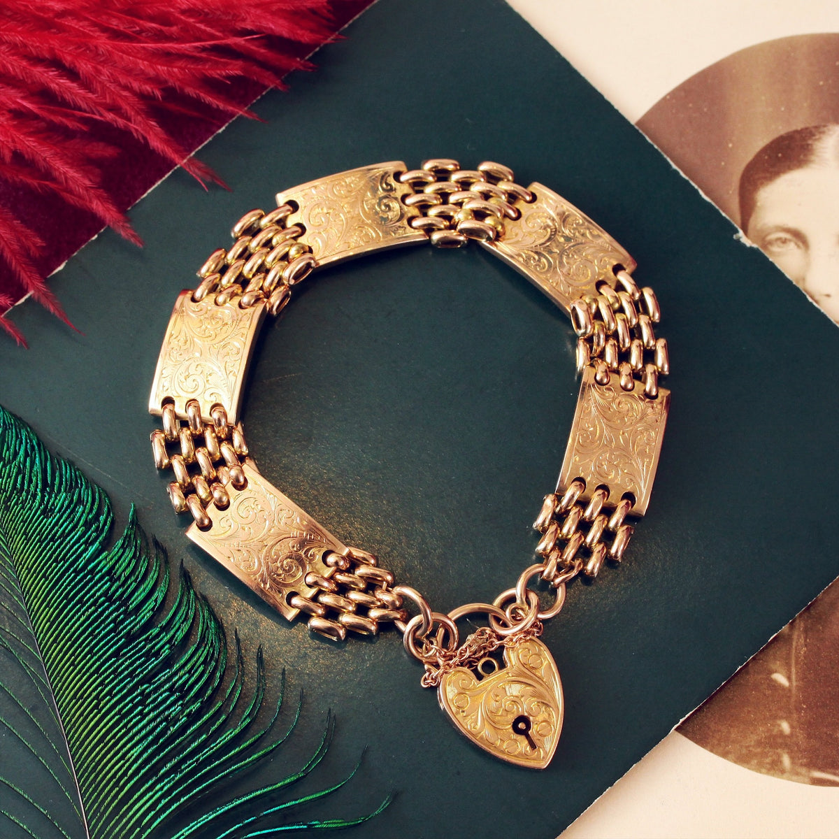 Vintage 9ct Gold Gate Bracelet