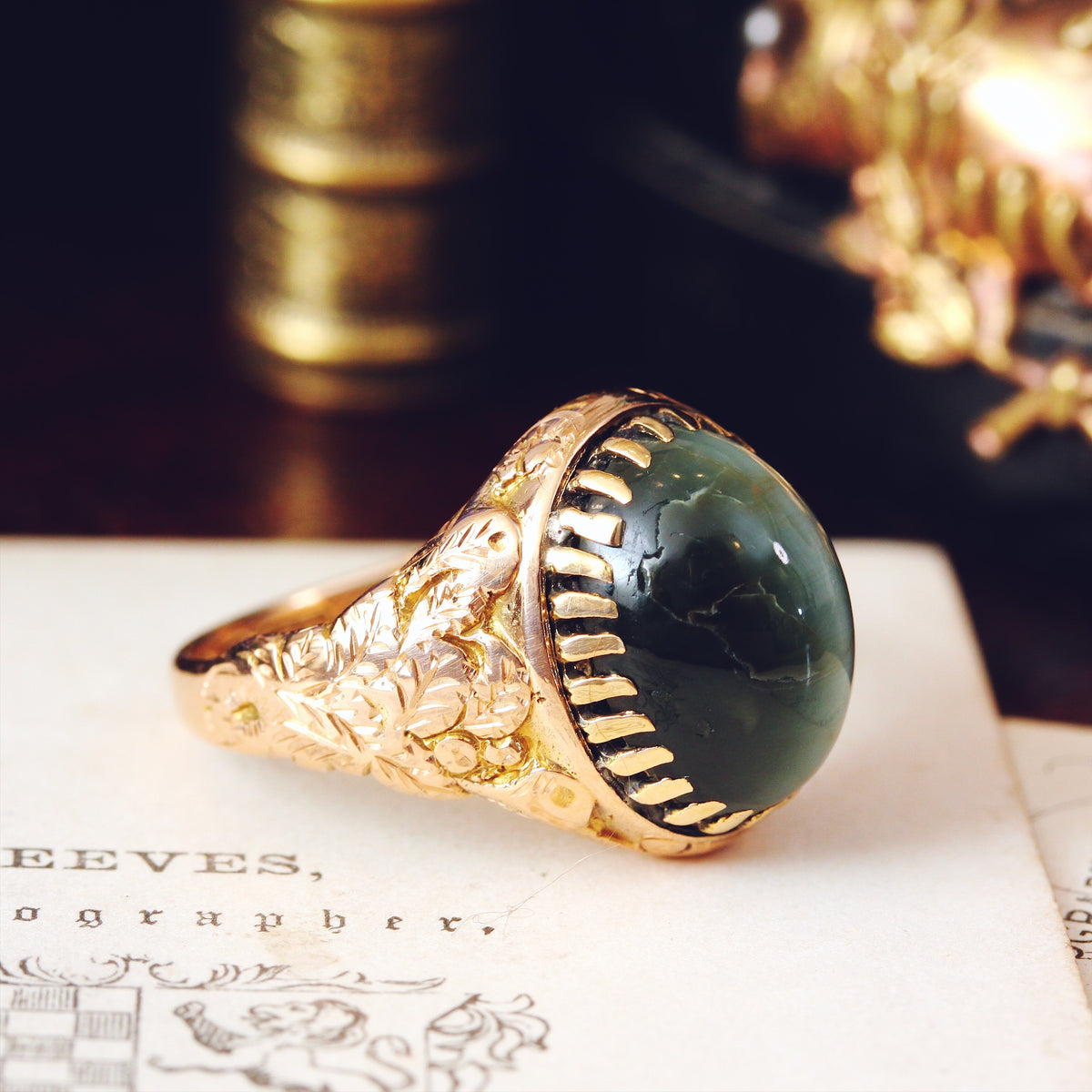 Antique Victorian Cat's Eye Chrysoberyl Ring