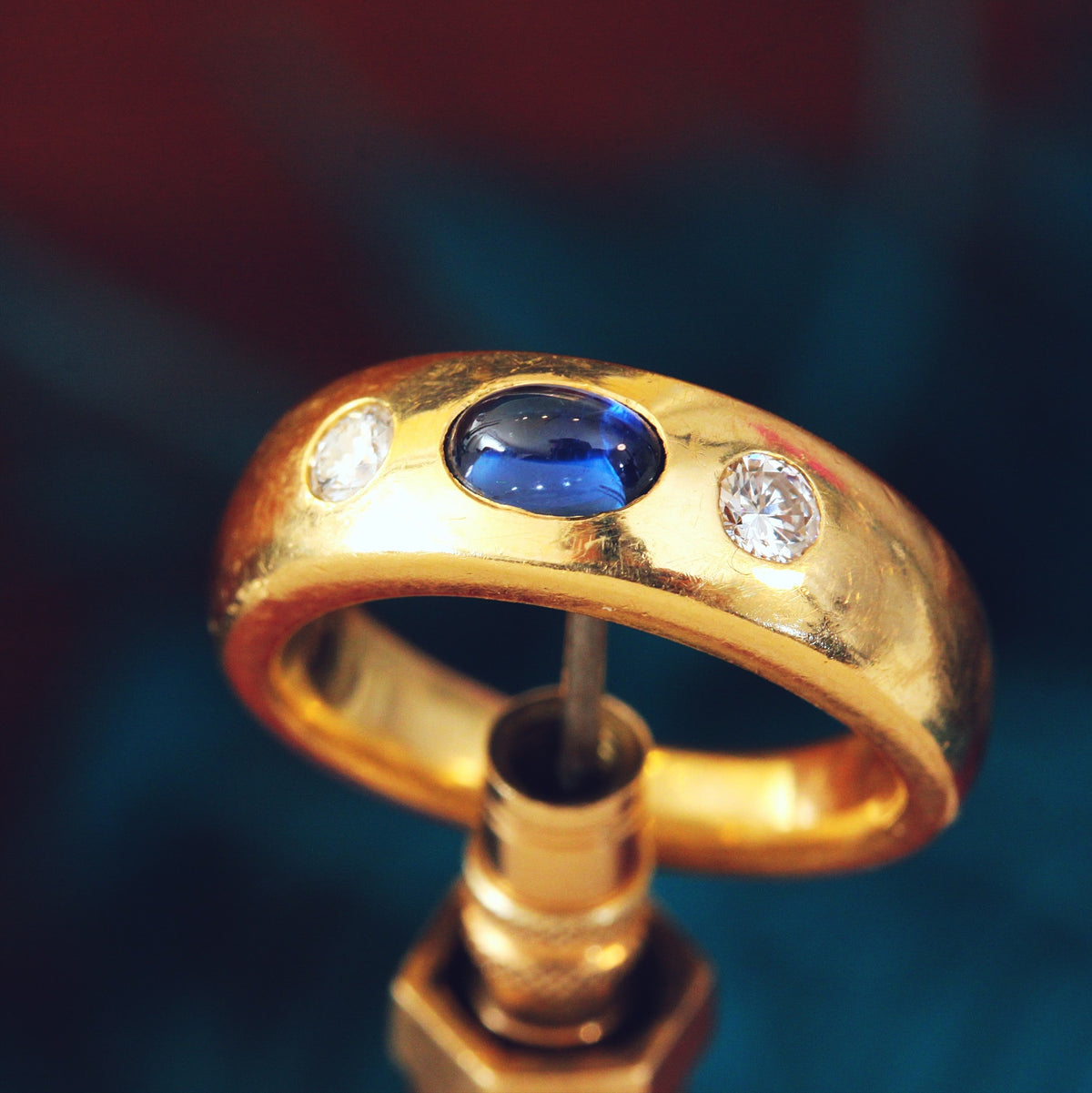 Cabochon Sapphire & Diamond Ring