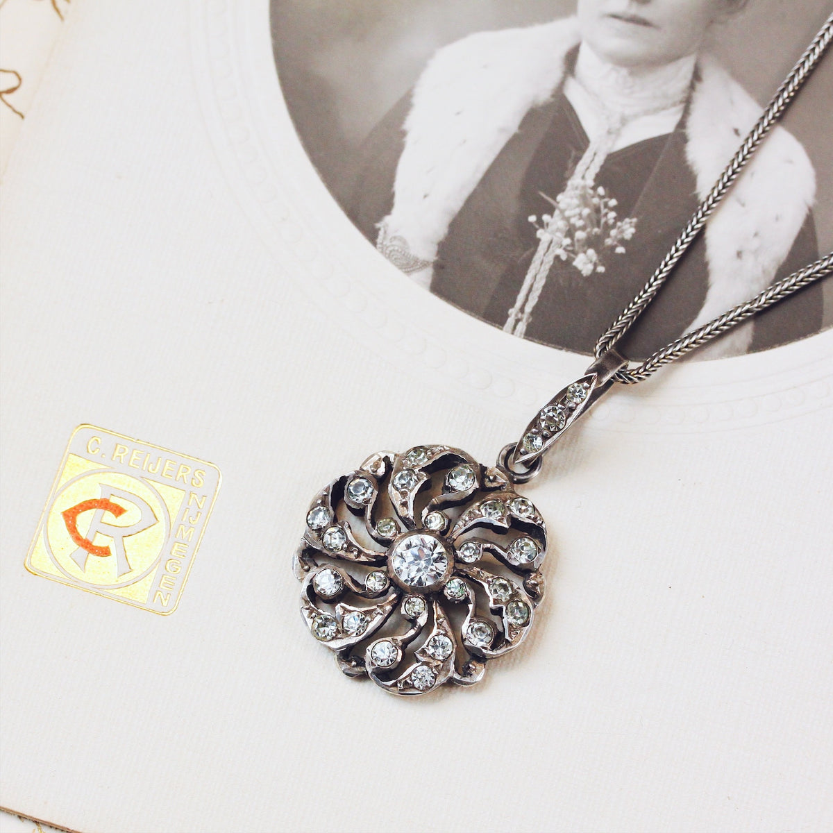 Antique French Silver & Paste Galaxy Pendant