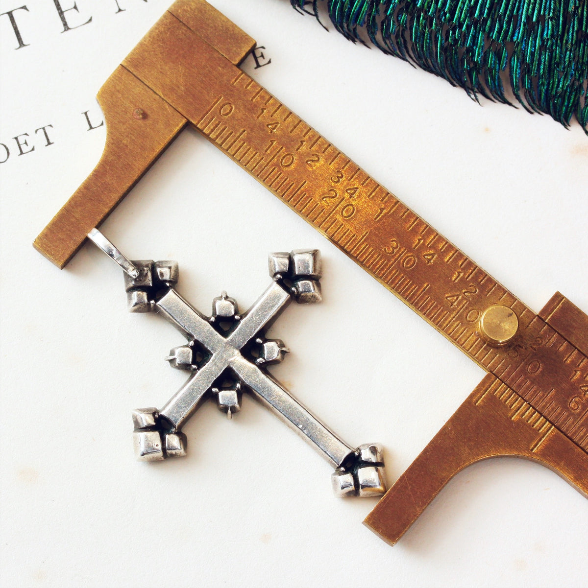 Antique Georgian Iberian Foiled Garnet Cross