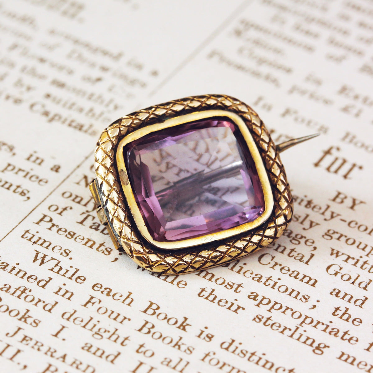 Antique Georgian Amethyst Lace Pin