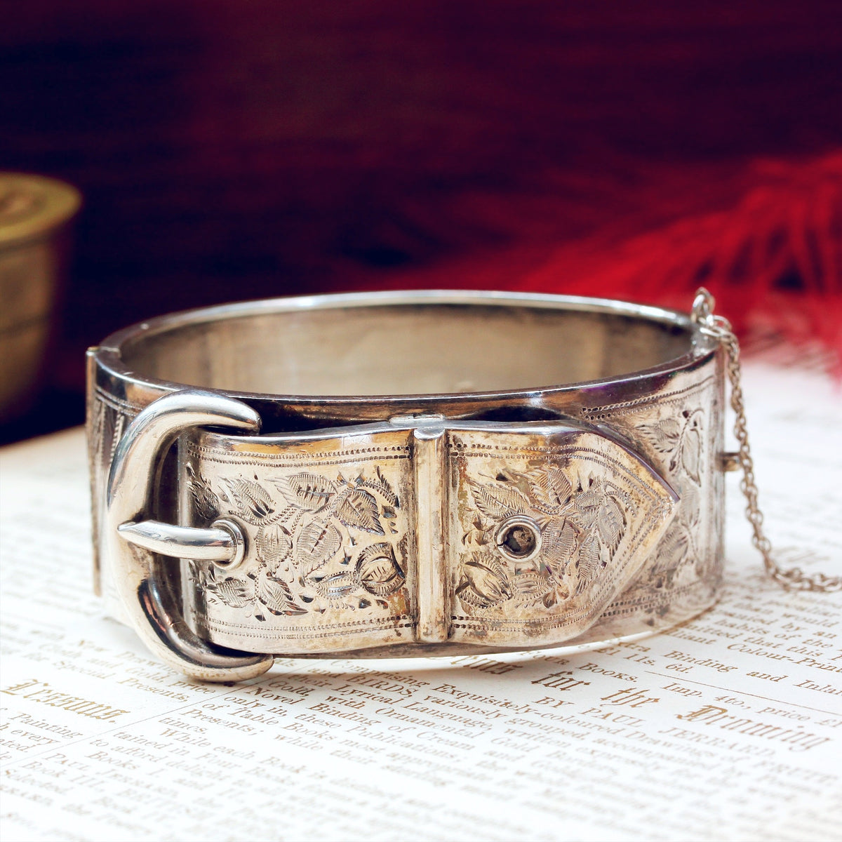 Antique Date 1886 Silver Bangle