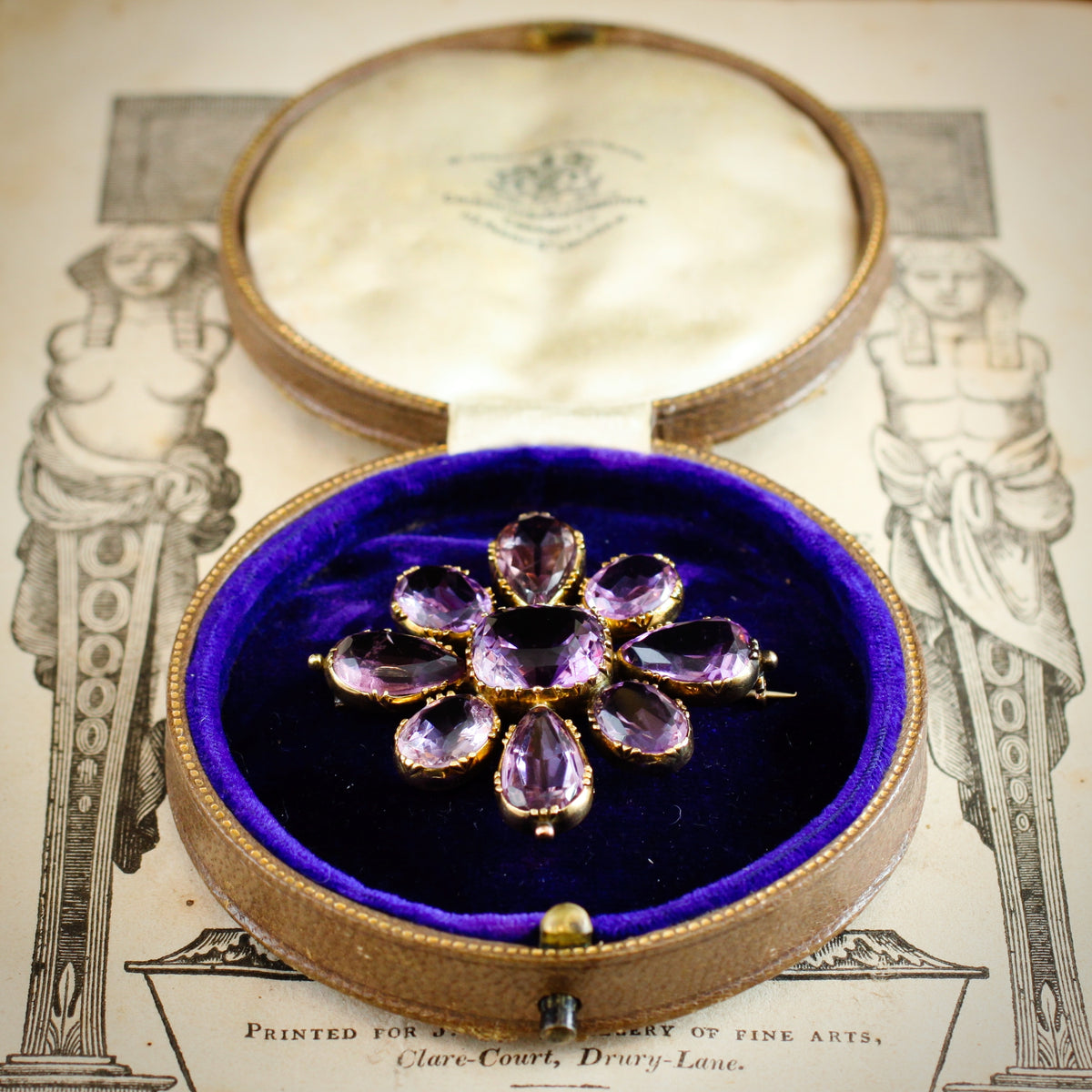 A Magnificent 1820's Gold Amethyst & Paste Maltese Cross Brooch