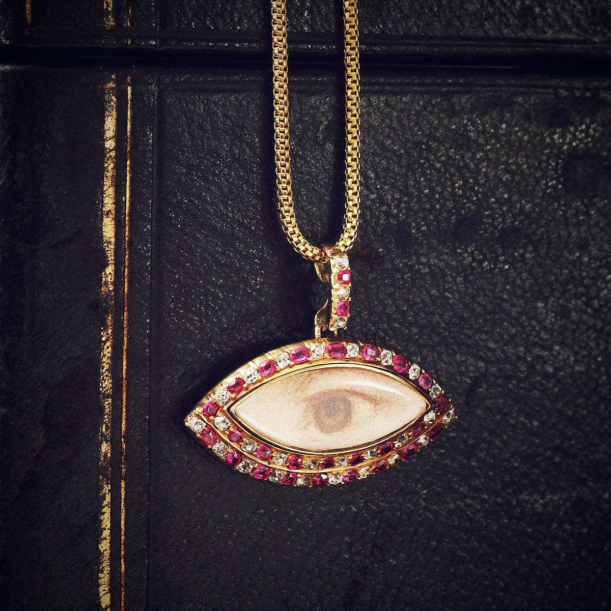 Antique Ruby & Diamond Lover's Eye Locket