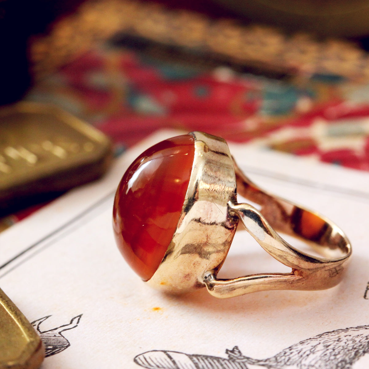 9ct Gold Carnelian Ring