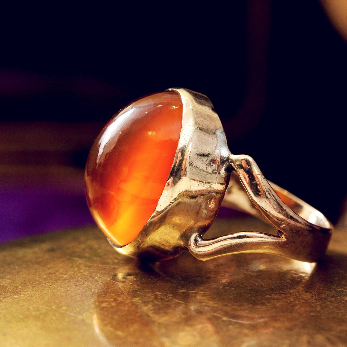 Vintage 9ct Gold Carnelian Ring