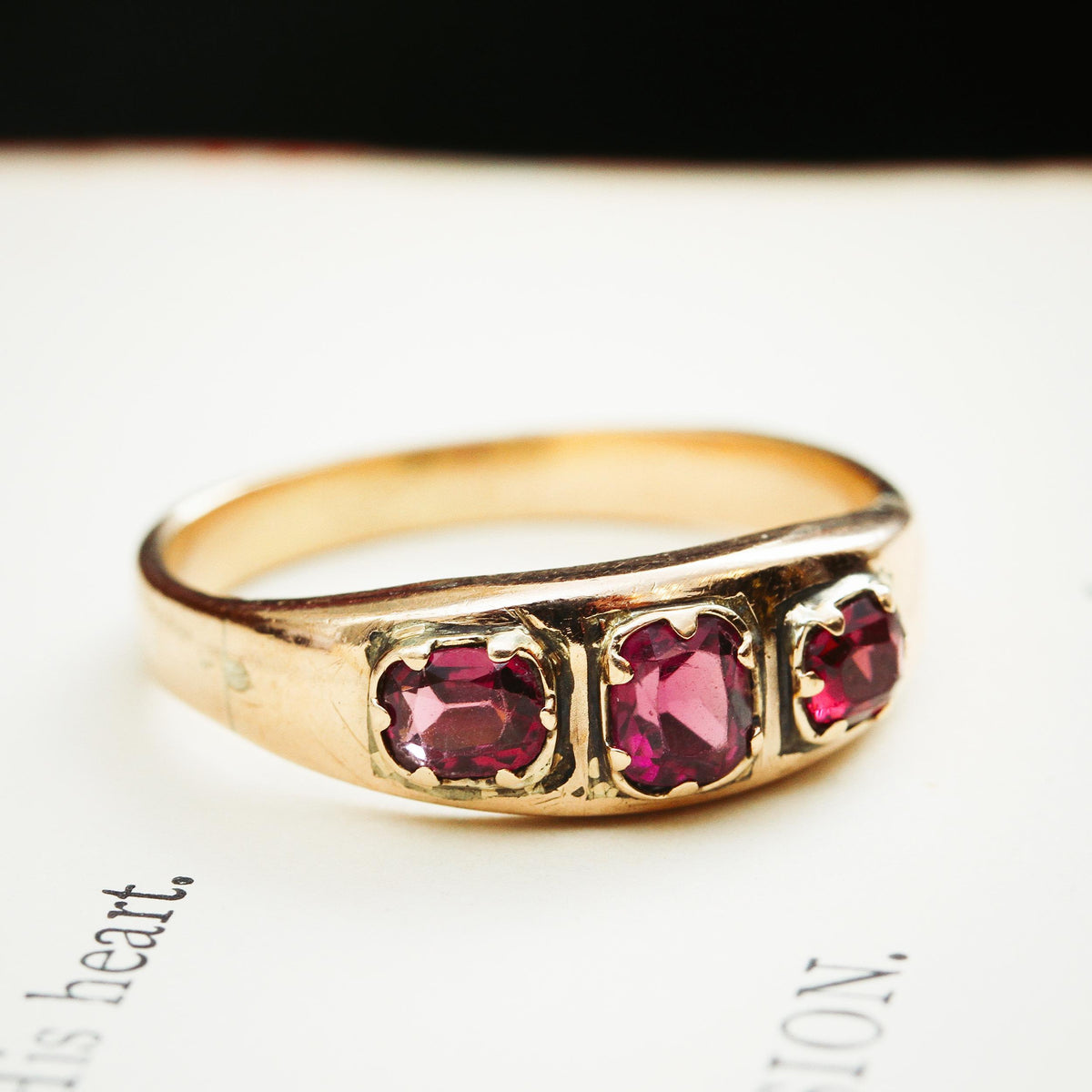 Antique Victorian Almandine Garnet Ring