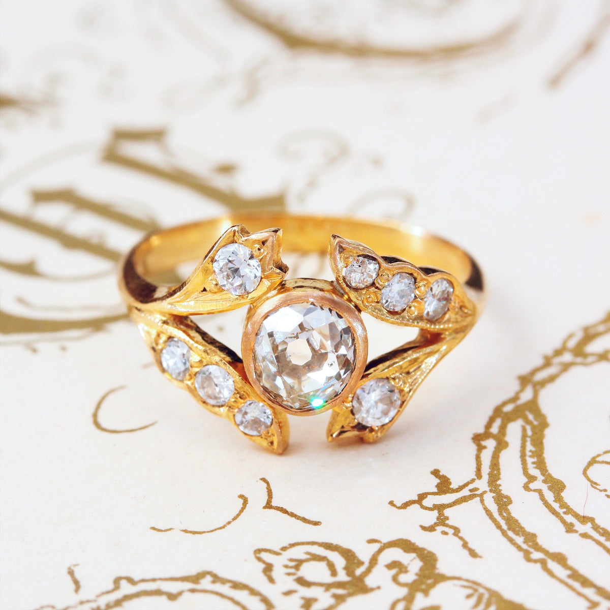 Oh Romantic Glimmer! Handmade Old Cut Diamond Ring