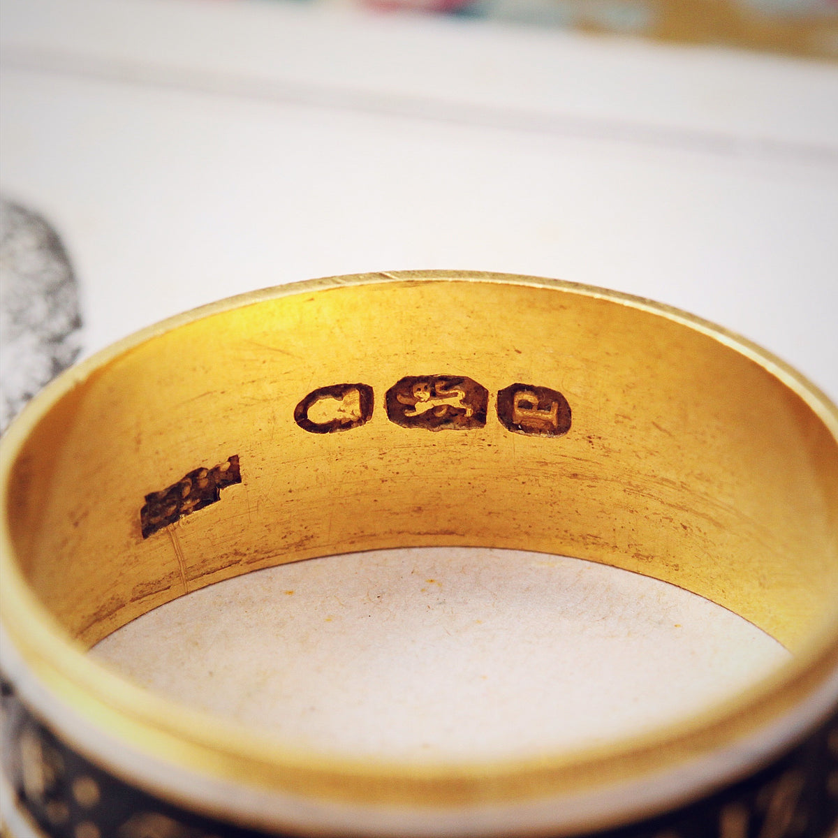 Date 1810 Enamelled Mourning Band Ring