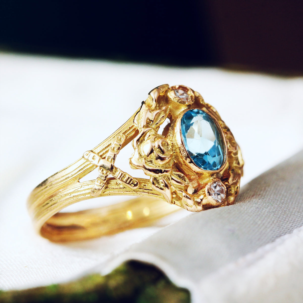 Aquamarine & Diamond Ring