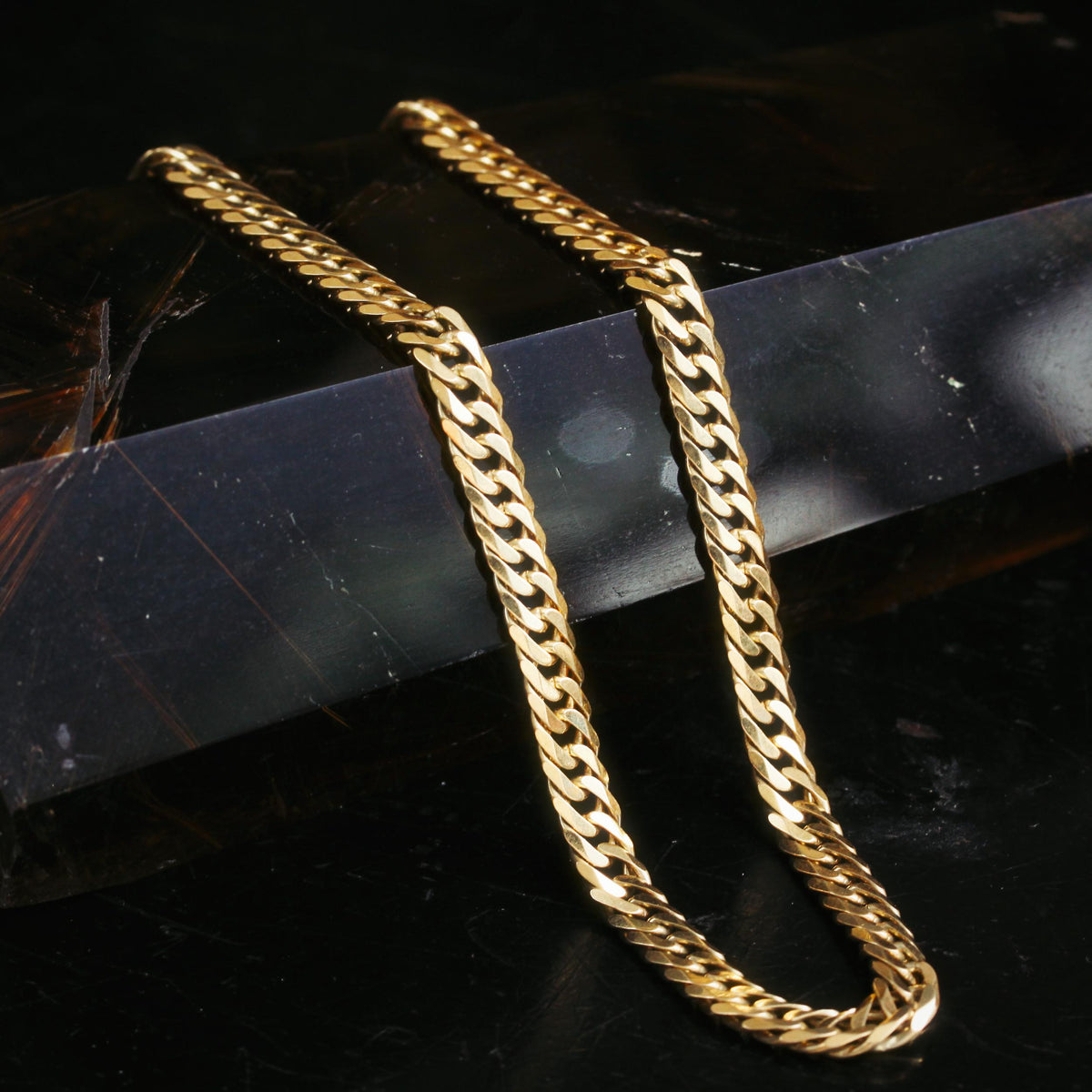 Statement Flattened Link 9ct Gold Chain