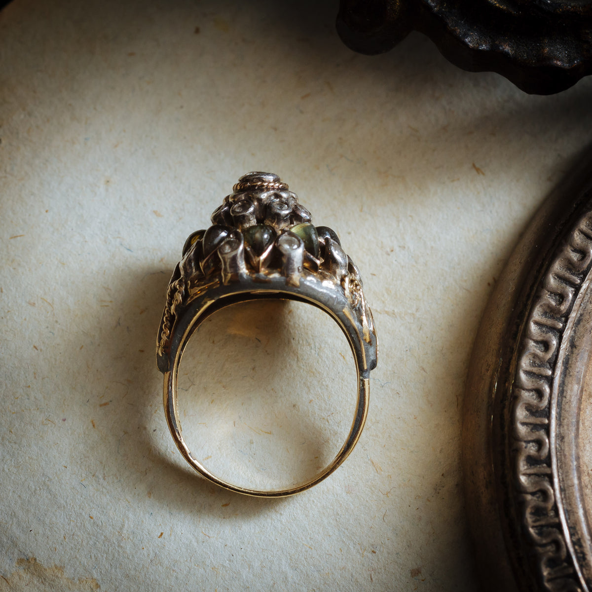 Captivating Vintage Black Star Sapphire Thai Princess Harem Ring