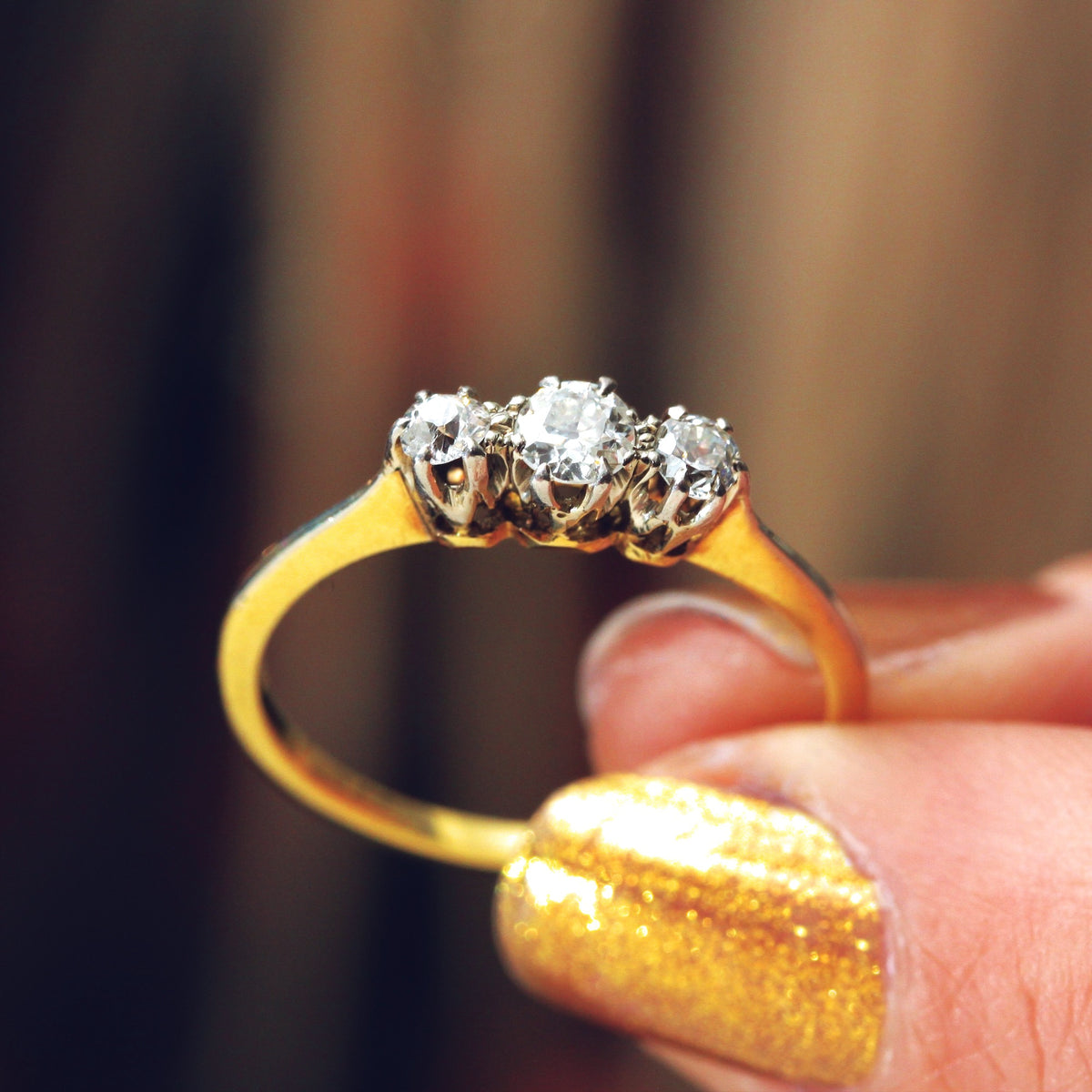 Darling Sparkle! Vintage Trilogy Diamond Engagement Ring