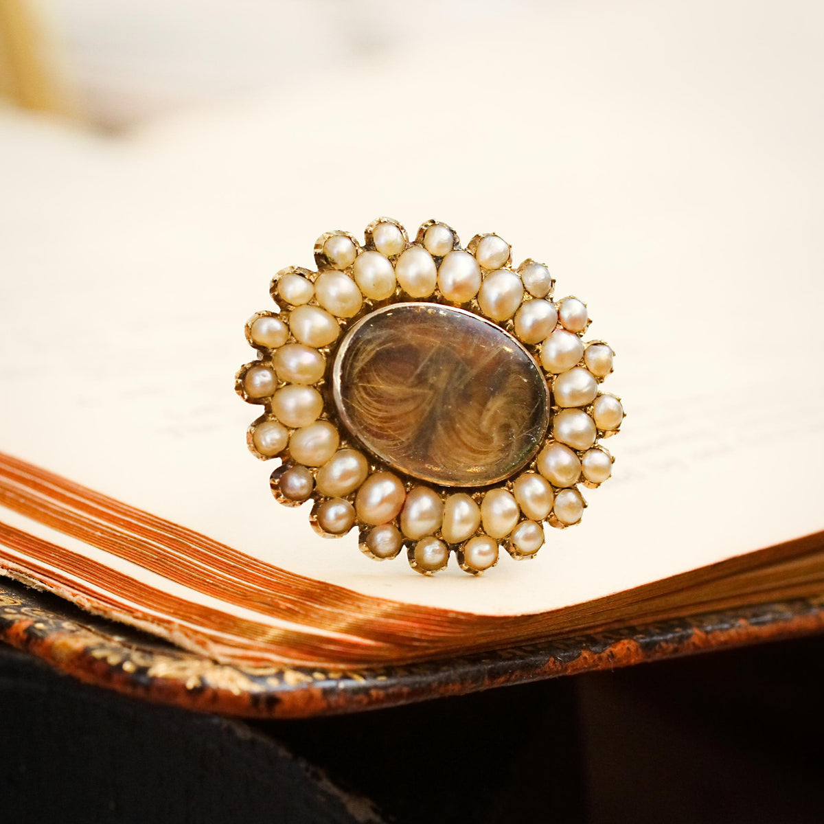 Darling Little Georgian Seed Pearl Fichu Pin Brooch