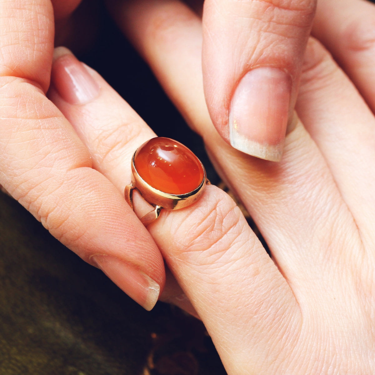 9ct Gold Carnelian Ring